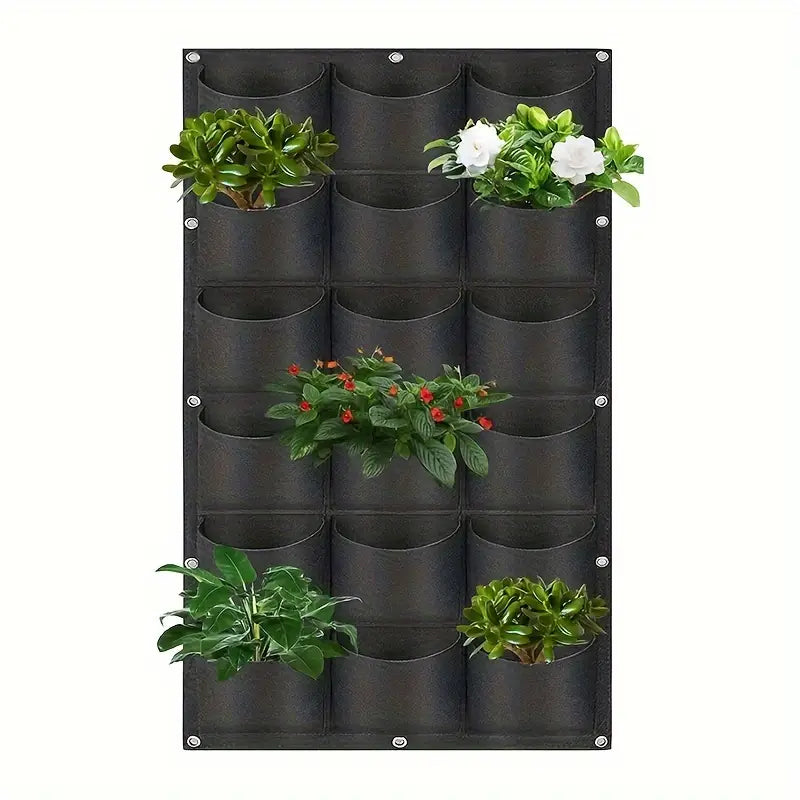 Wall-Mounted Felt Garden Planter – 3D Non-Woven Vertical Hanging Plant Bag
