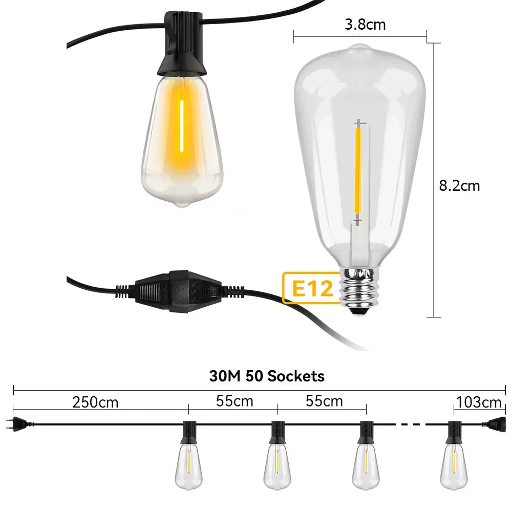 Weatherproof LED String Lights