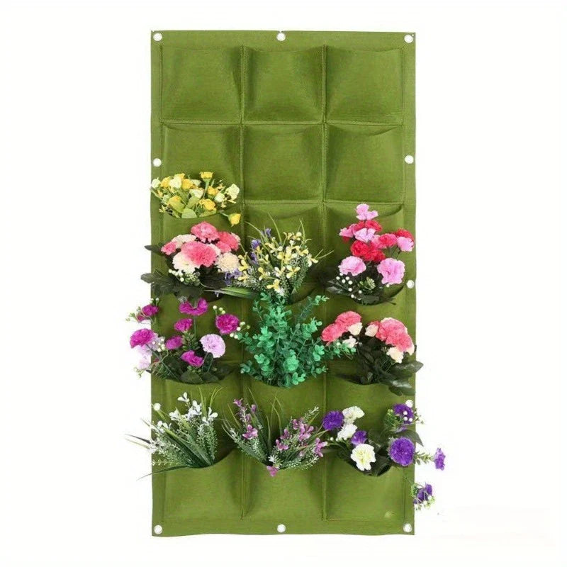 Wall-Mounted Felt Garden Planter – 3D Non-Woven Vertical Hanging Plant Bag