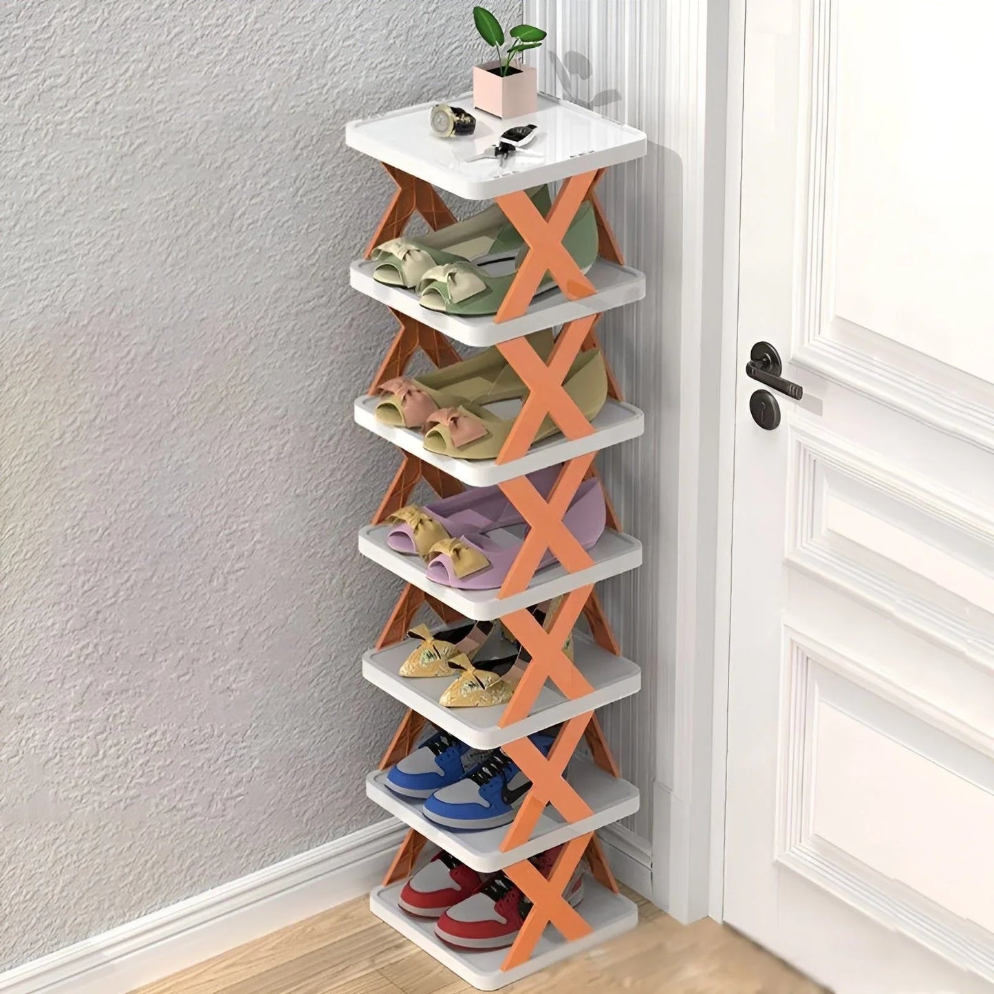 Space-Saving Multifunctional Foldable Shoe Rack
