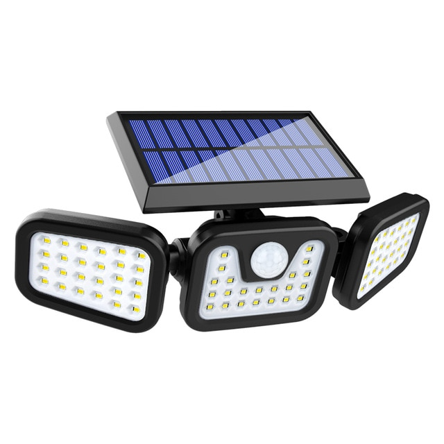 LED Solar Floodlight with Motion Sensor – 3-Spot Outdoor Lighting for Garden, Yard, and Garage