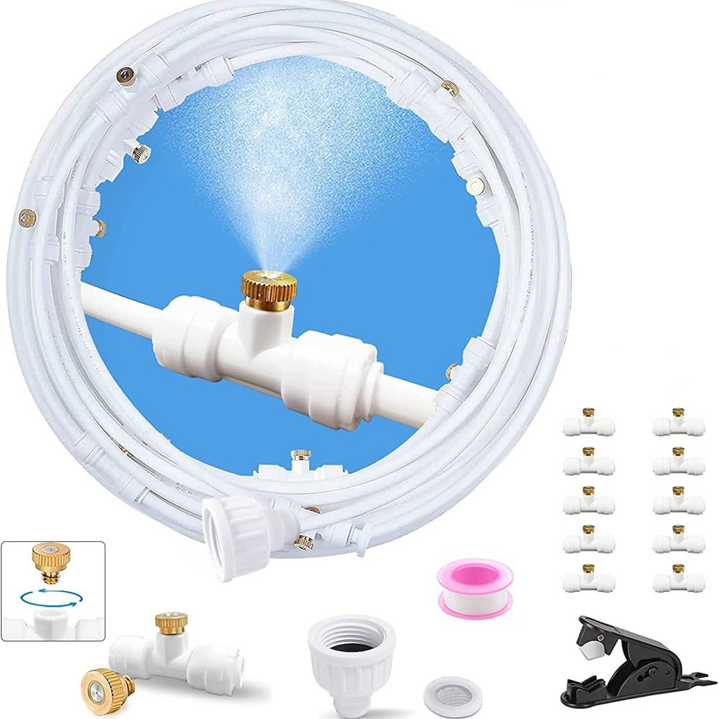 Cooling Misting System for Patio and Garden - Spray Kit for Parasols and Pavilions