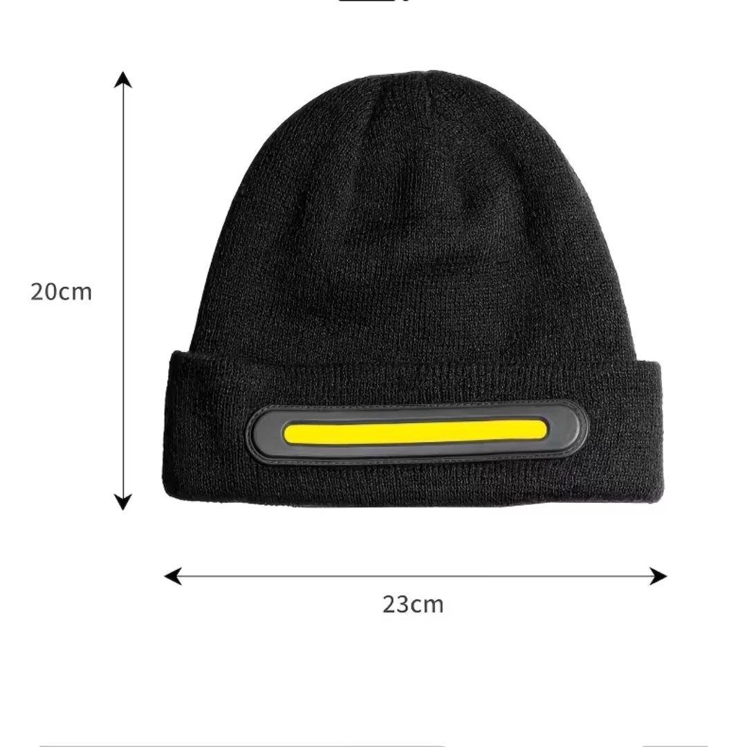 Warm Hat with Integrated Bluetooth Headphones and LED light strip