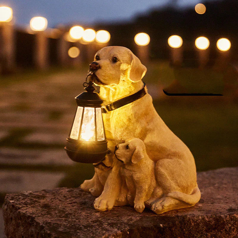 Solar LED Dog Garden Sculpture