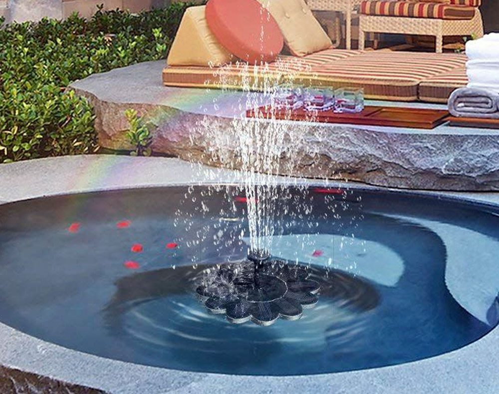 Solar-Powered Garden Fountain – Flower-Shaped Water Feature for Ponds and Pools