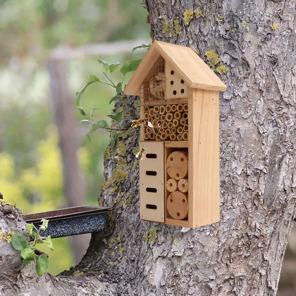 Wooden Insect Habitat - Bee and Bug-Friendly Shelter for Garden and Patio