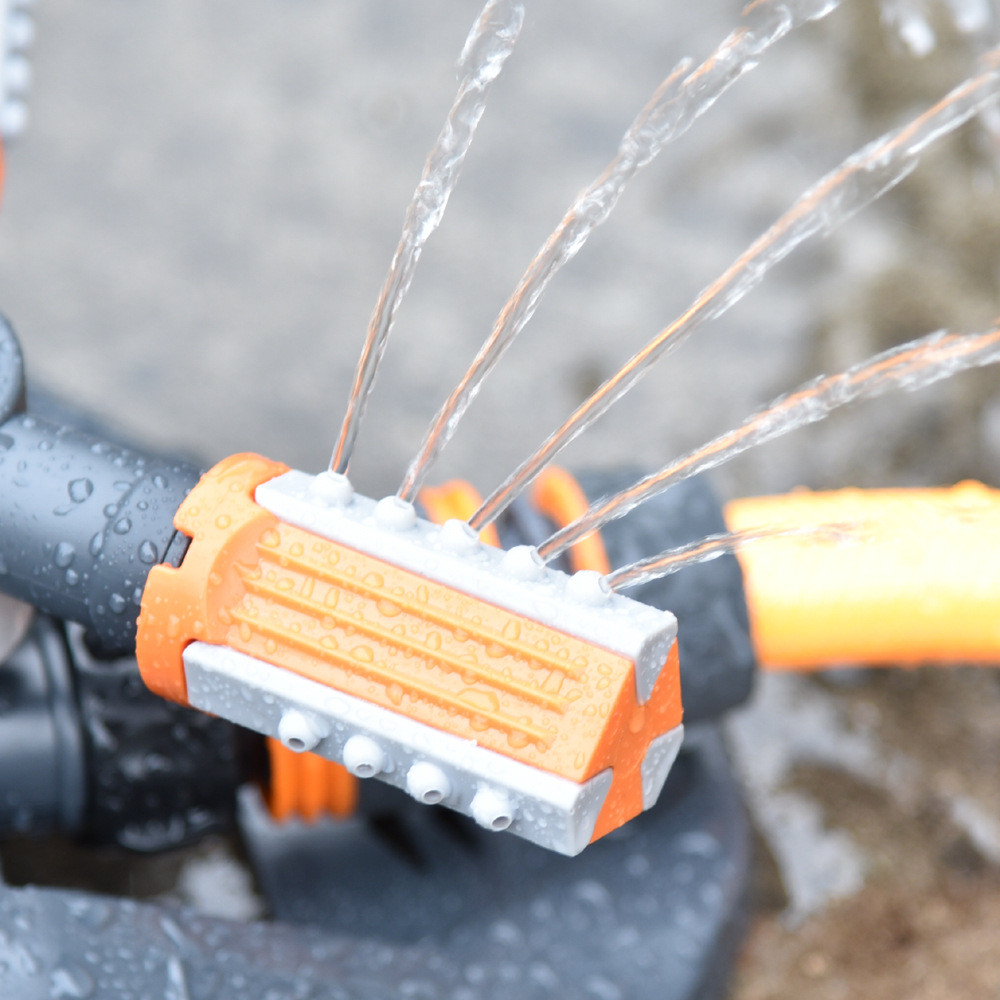360° Rotating Garden Sprinkler – Multi-Nozzle Irrigation System for Lawns and Gardens