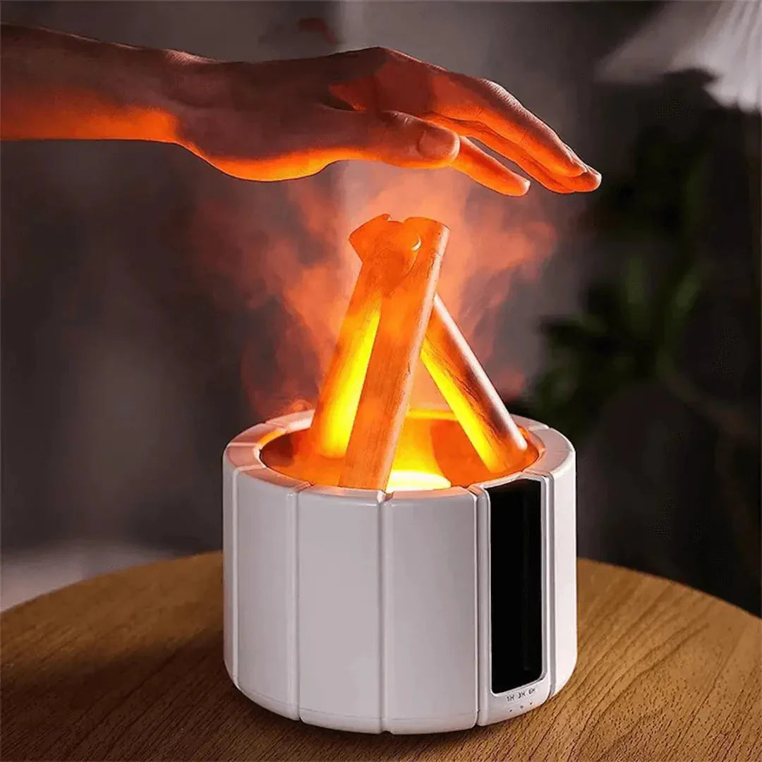 LED Flame Humidifier – Ultrasonic Diffuser with Aromatherapy and Realistic Fire Effect