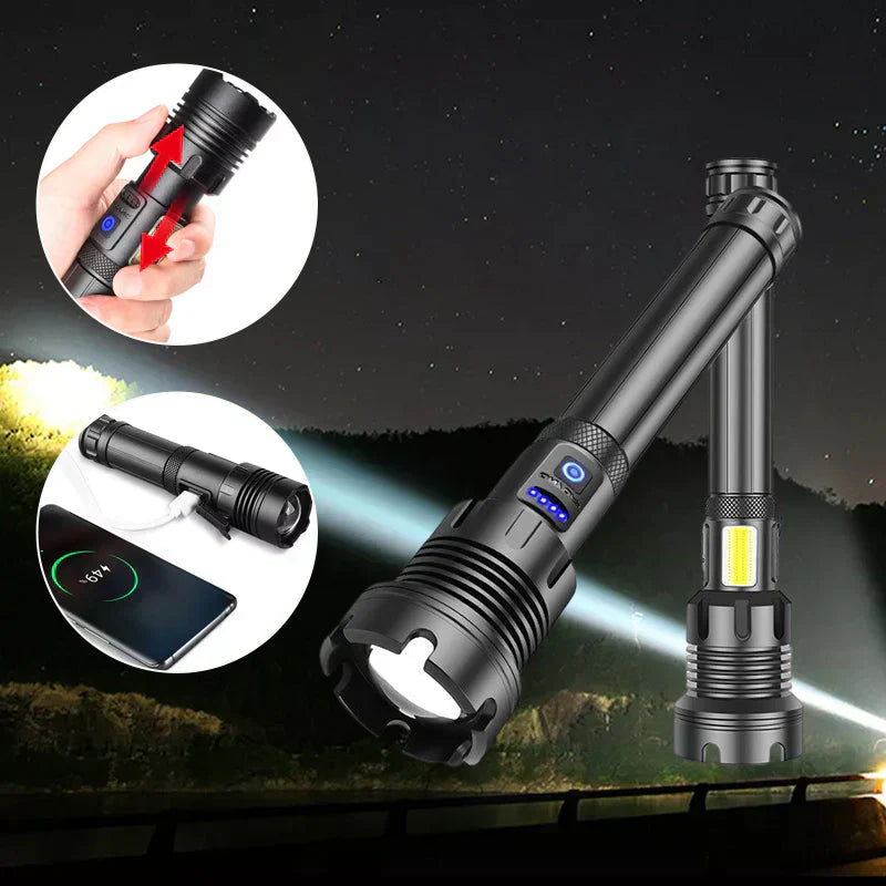 Tactical LED Flashlight with Power Bank