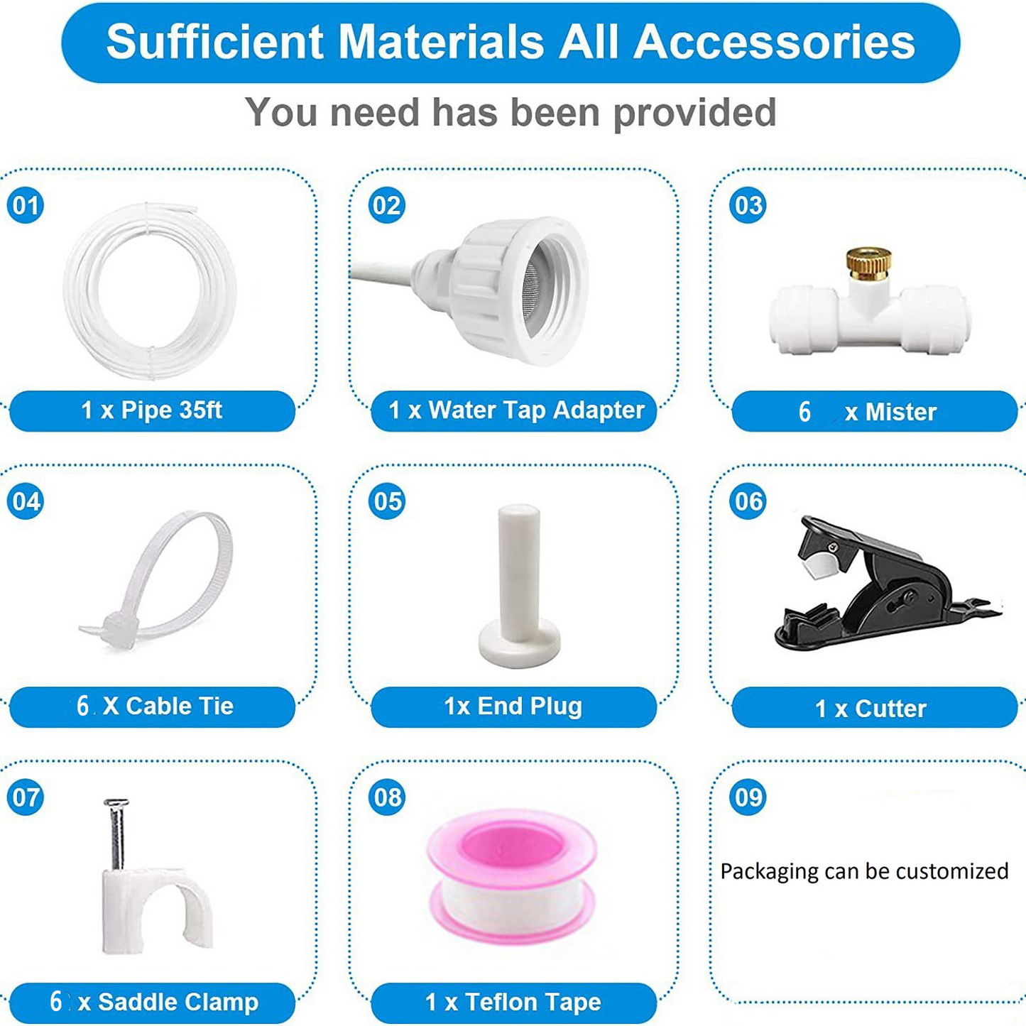 Cooling Misting System for Patio and Garden - Spray Kit for Parasols and Pavilions