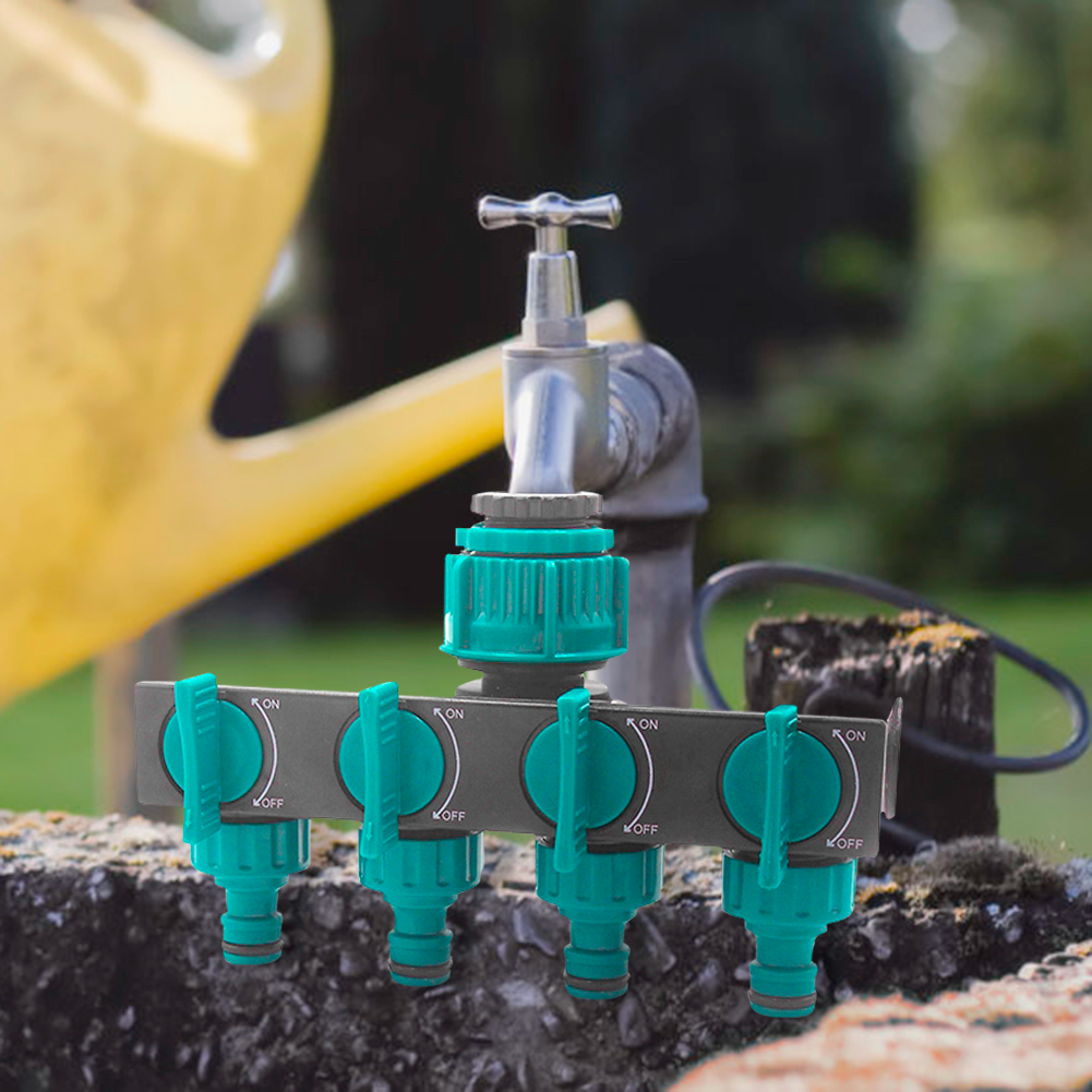 Universal 4-Way Garden Hose Splitter – Adjustable Water Tap Distributor for Multiple Hoses