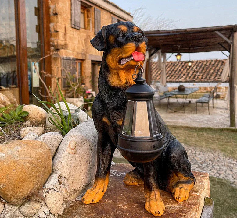 Solar LED Dog Garden Sculpture