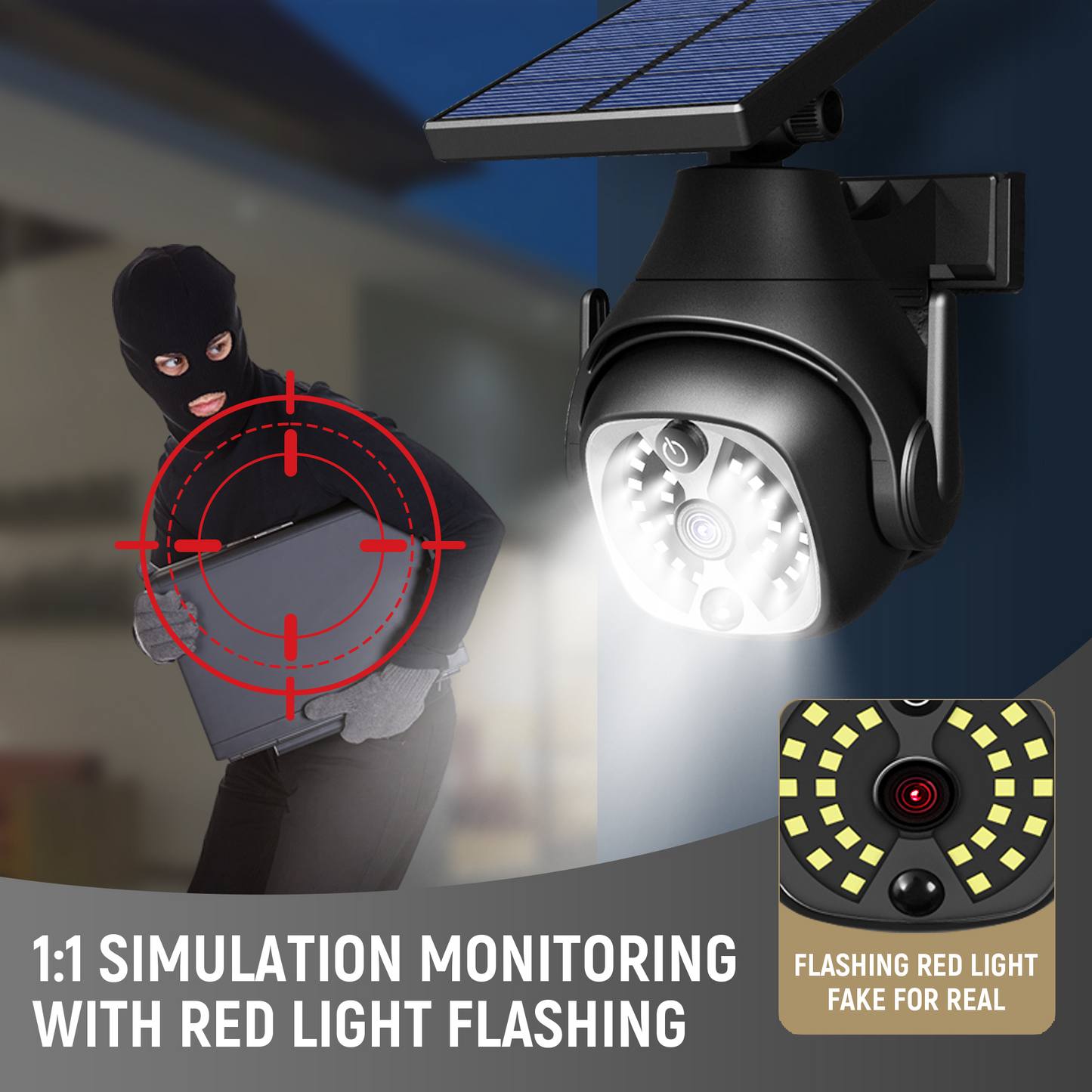 Solar LED Security Light with Motion Sensor and Fake Camera