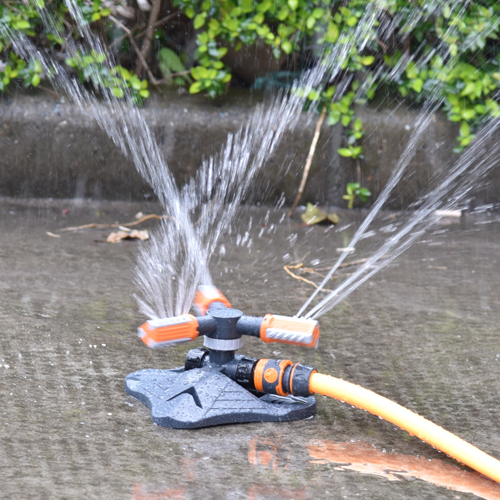 360° Rotating Garden Sprinkler – Multi-Nozzle Irrigation System for Lawns and Gardens