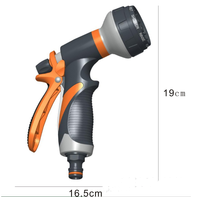 9-Pattern Garden Hose Nozzle – Adjustable Spray Gun for Efficient Watering