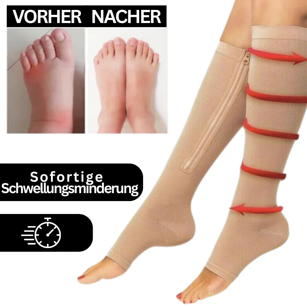 Easy-Zip Compression Socks For All-Day Comfort