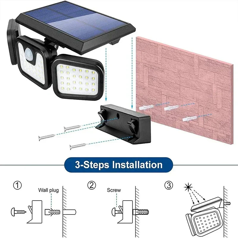 Solar-Powered Motion Sensor Wall Light