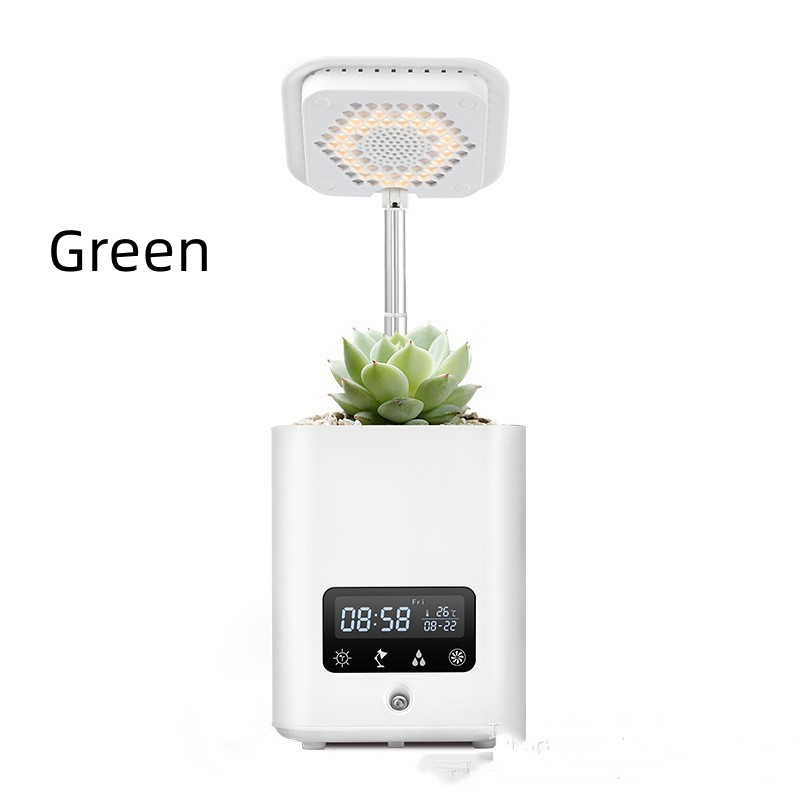 All-in-One Smart Hydroponic Planter with Desk Lamp, Diffuser, and Calendar – Multifunctional Indoor Plant Pot