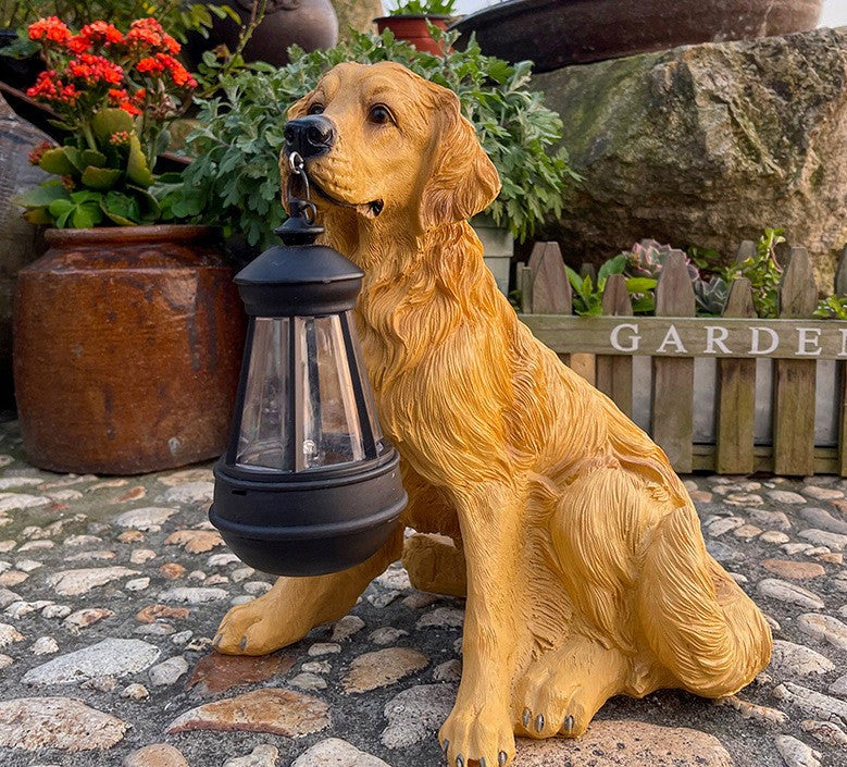 Solar LED Dog Garden Sculpture
