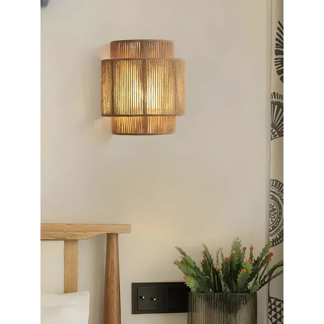 Woven Rattan Wall Light
