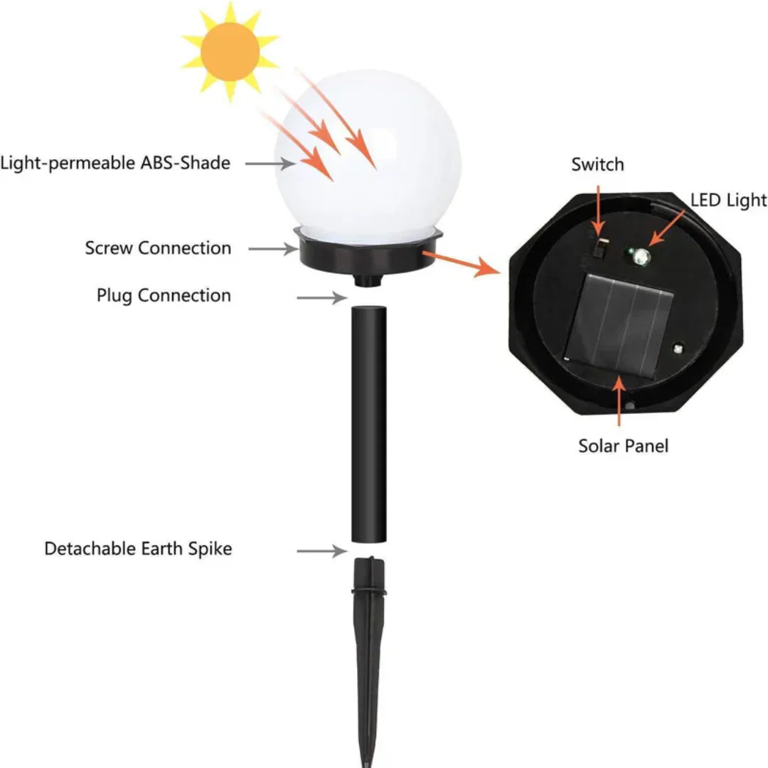 Set of 3 Waterproof LED Solar Garden Lights