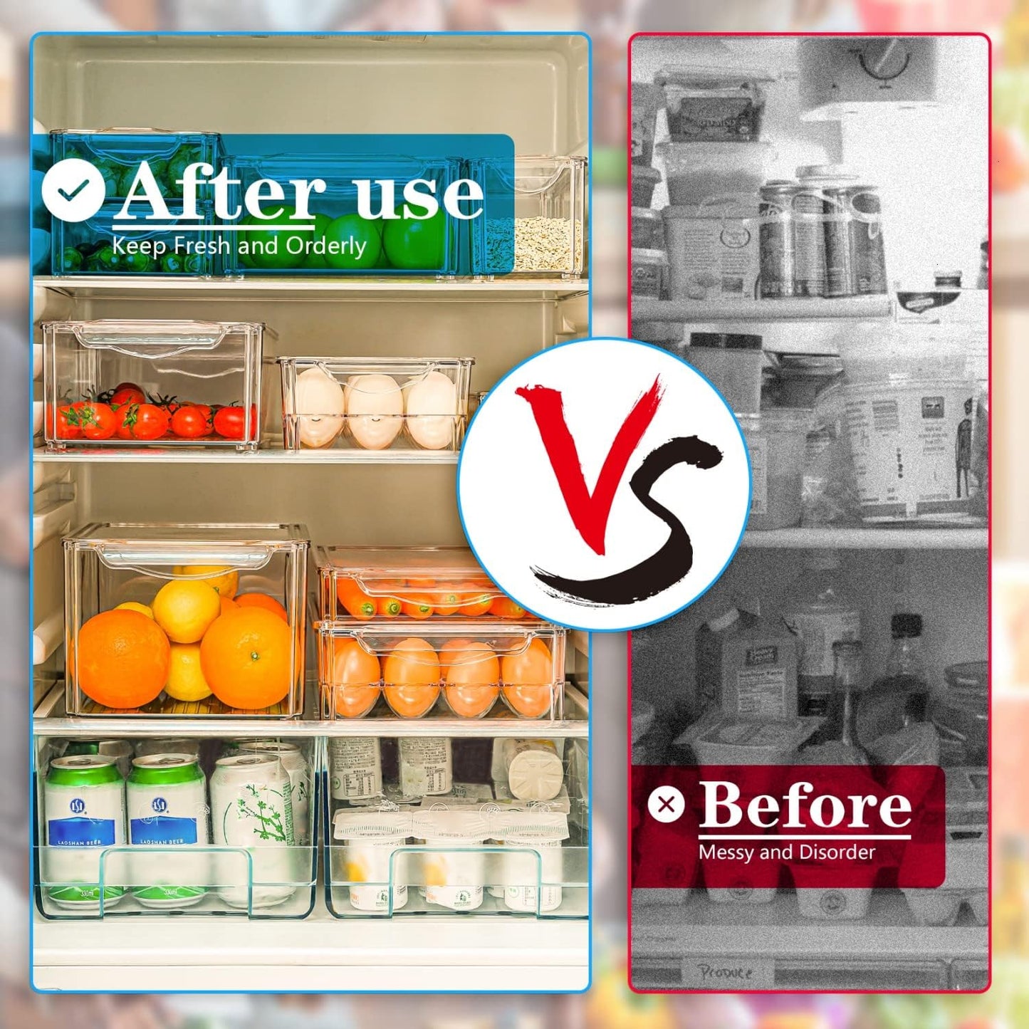 10-Piece Stackable Fridge Storage Container Set