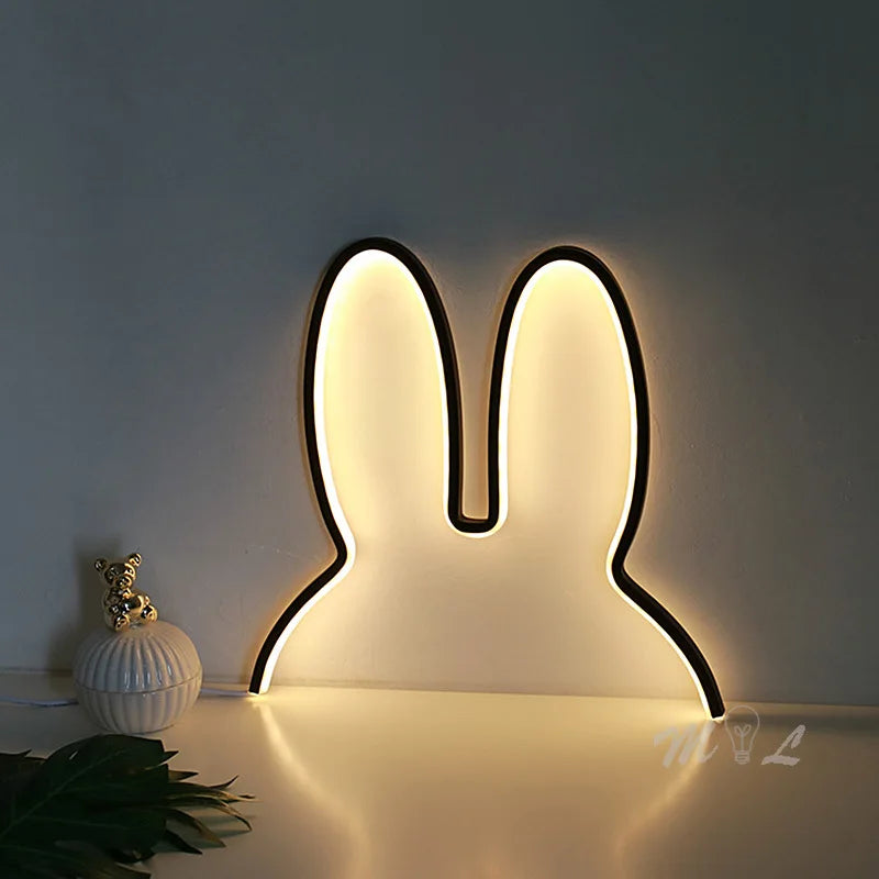 USB Rechargeable Bunny LED Night Light with Color Changing Mode