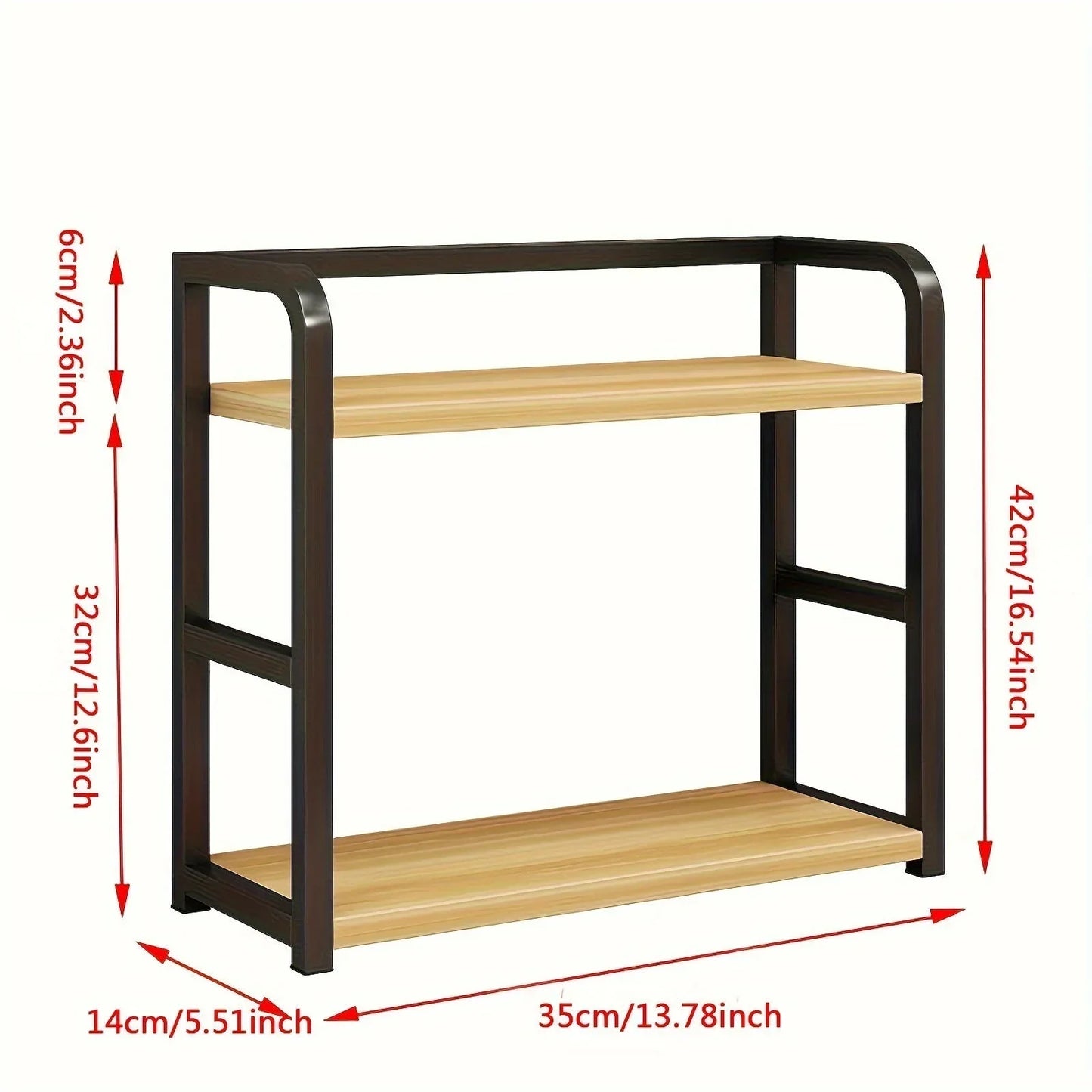 Stainless Steel & Wood Kitchen Storage Rack