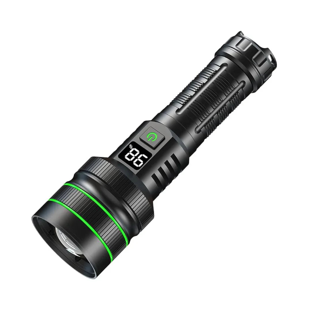 High-Powered LED Torch with Zoomable Feature and Power Bank Function for Outdoor Activities
