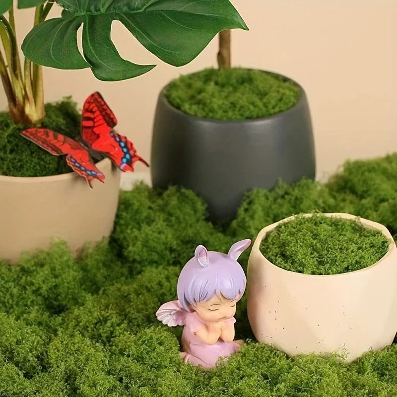 Decorative Artificial Moss with Flowers - Faux Moss for Landscaping and Floristry