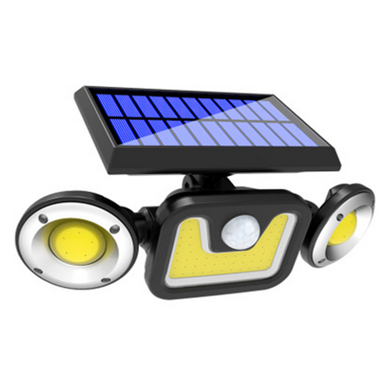 LED Solar Floodlight with Motion Sensor – 3-Spot Outdoor Lighting for Garden, Yard, and Garage