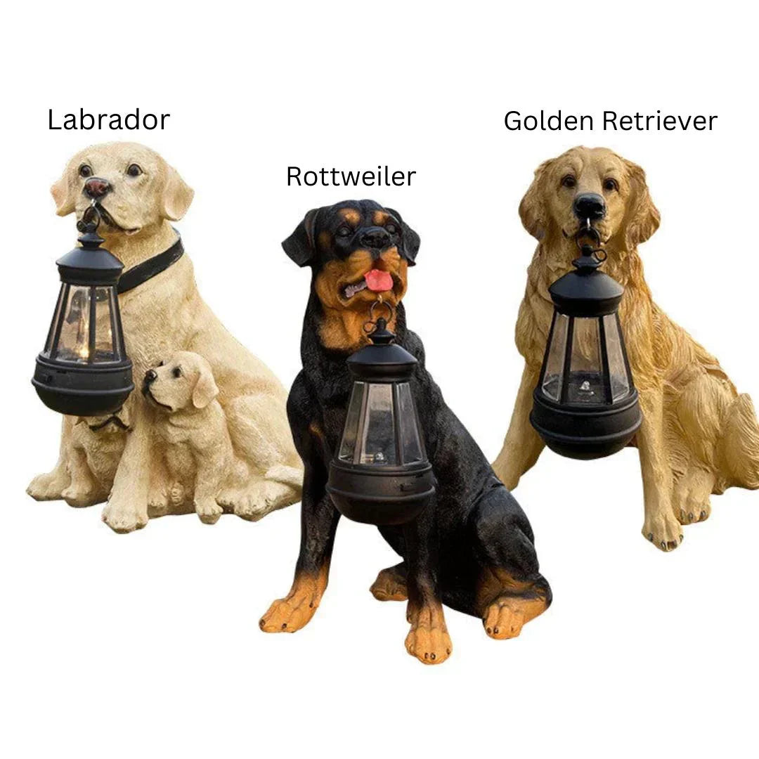Solar LED Dog Garden Sculpture