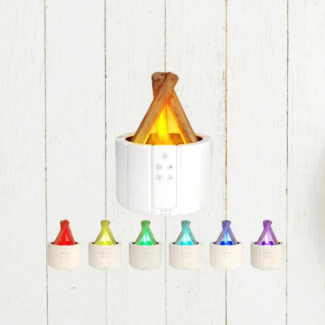 LED Flame Humidifier – Ultrasonic Diffuser with Aromatherapy and Realistic Fire Effect