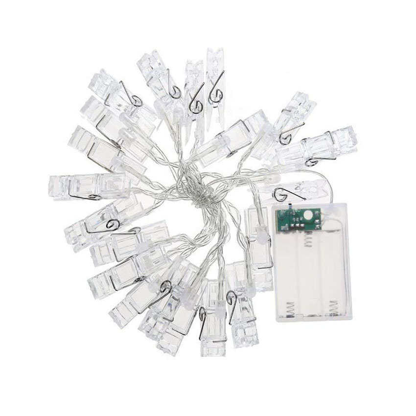 LED Photo Clip String Lights with Battery Power – Colour-Changing Lights for Displaying Photos and Decoration