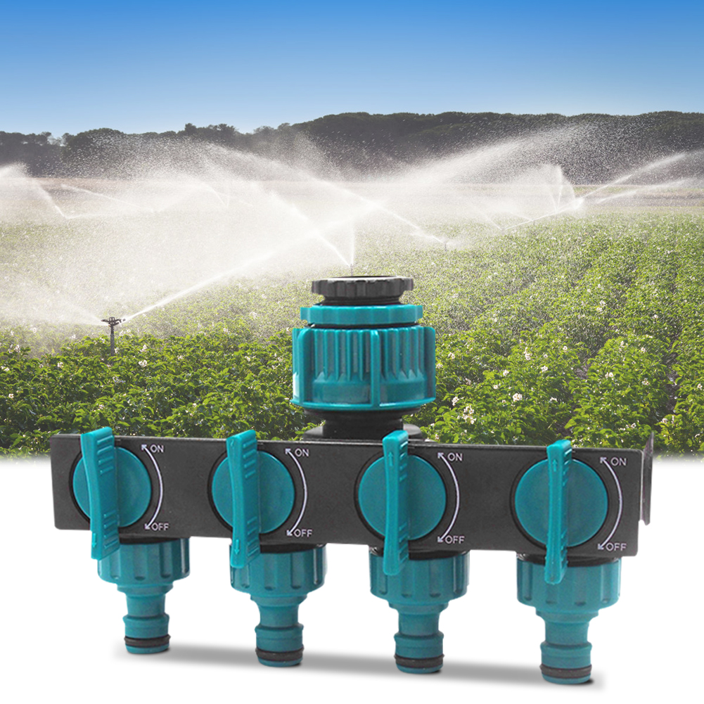 Universal 4-Way Garden Hose Splitter – Adjustable Water Tap Distributor for Multiple Hoses