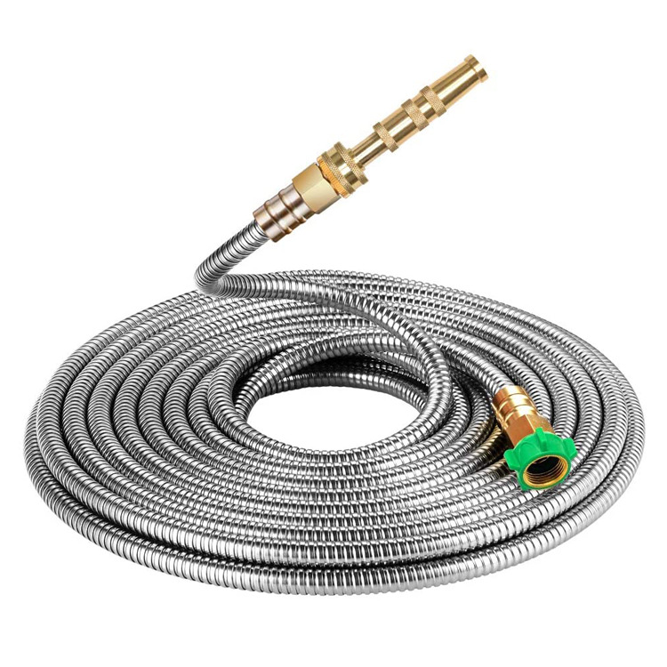 Durable Stainless Steel Garden Spray Wand – Flexible Water Hose with Brass Connector