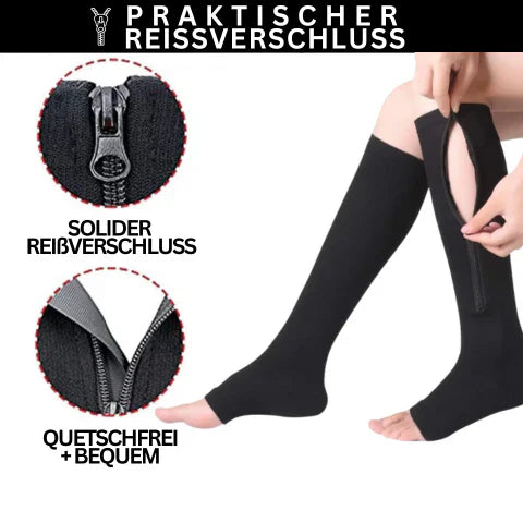 Easy-Zip Compression Socks For All-Day Comfort