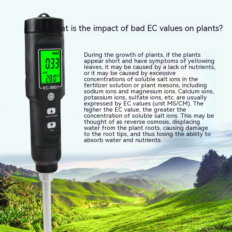 Digital Soil pH & Nutrient Tester – Accurate EC Meter for Garden and Plant Soil Analysis