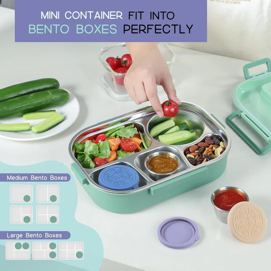 Airtight Stainless Steel Sauce Jars (Set of 6)