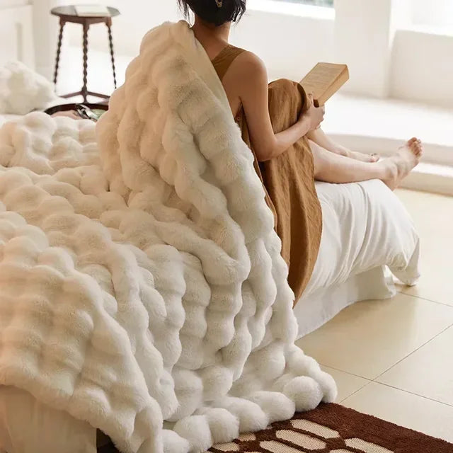 Plush Faux Fur Throw Blanket