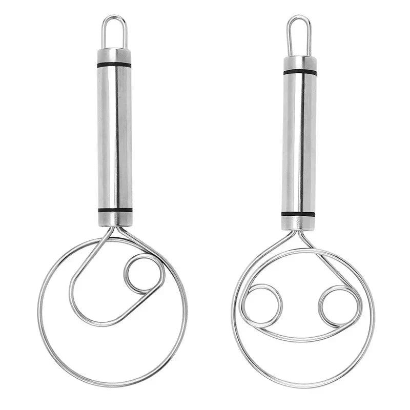 Heavy-Duty Stainless Steel Dough Whisk - Ergonomic Design for Effortless Mixing and Baking