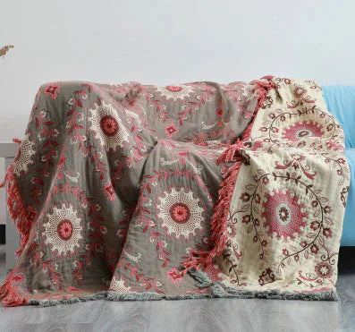 Reversible Nordic-Inspired Bird Pattern Blanket