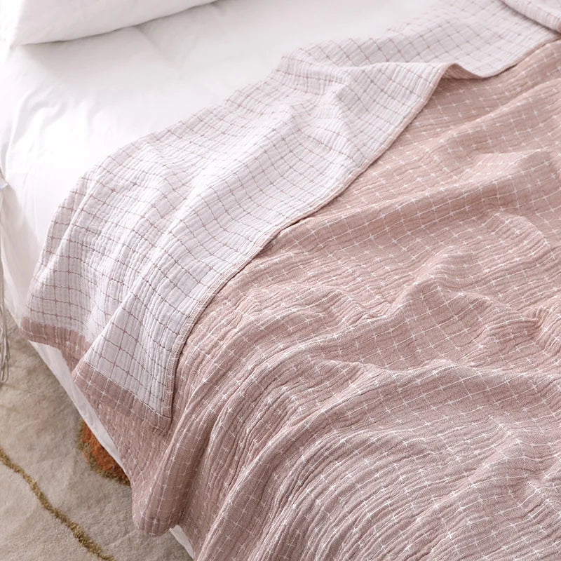 Cozy Cotton Checkered Blanket - Soft And Comfortable For Everyday Use
