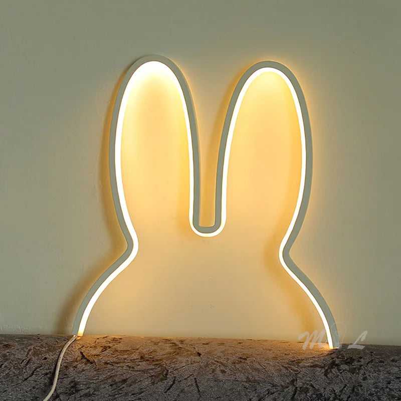 USB Rechargeable Bunny LED Night Light with Color Changing Mode
