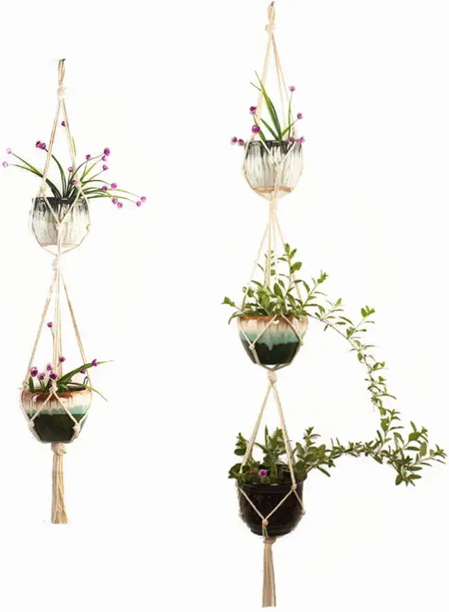 Cotton Rope Macramé Plant Hanger – Stylish Pot Suspension for Indoor and Outdoor Use