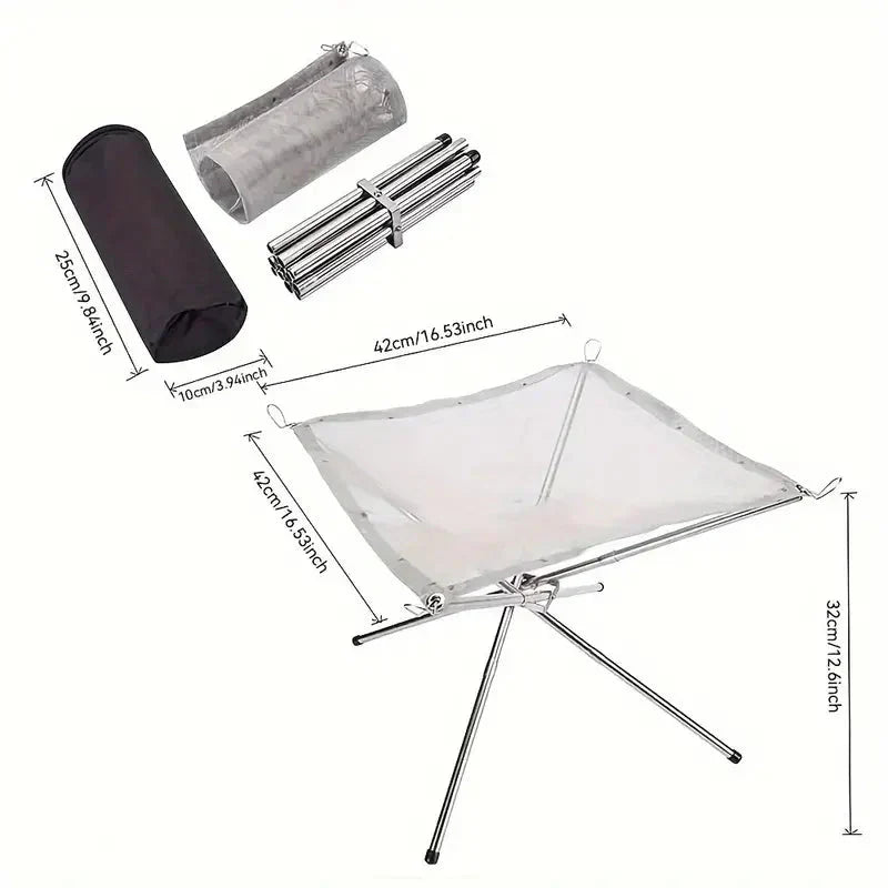 Compact Foldable Campfire Stand – Portable Fire Pit for Camping and Outdoor Adventures