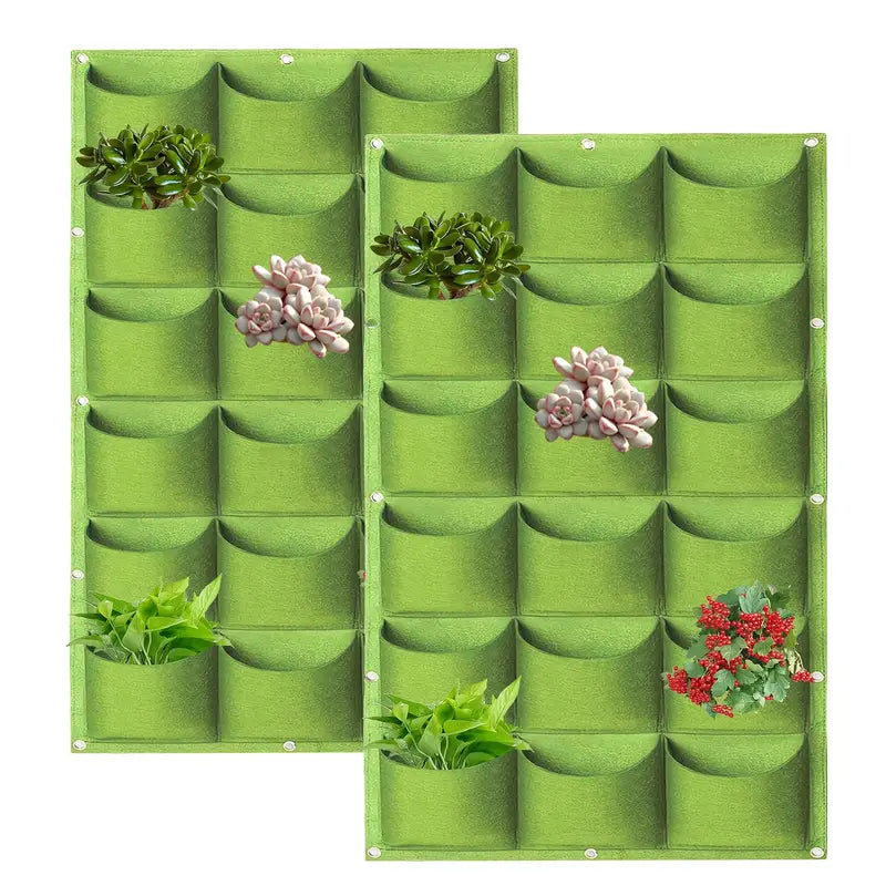 Wall-Mounted Felt Garden Planter – 3D Non-Woven Vertical Hanging Plant Bag