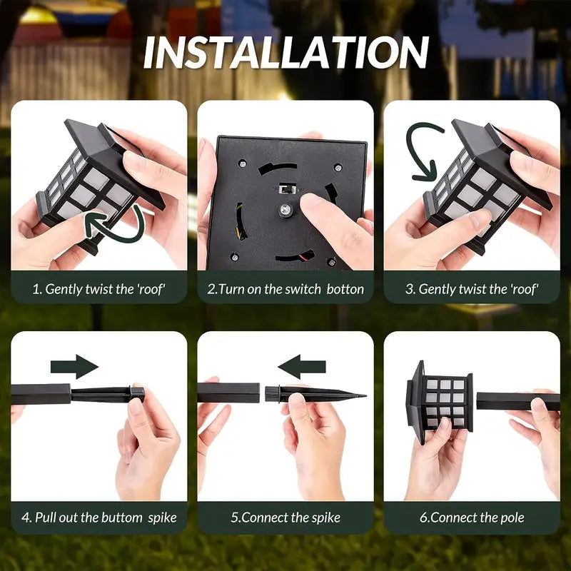 LED Solar Lantern Path Lights – Waterproof Outdoor Garden Lighting for Walkways