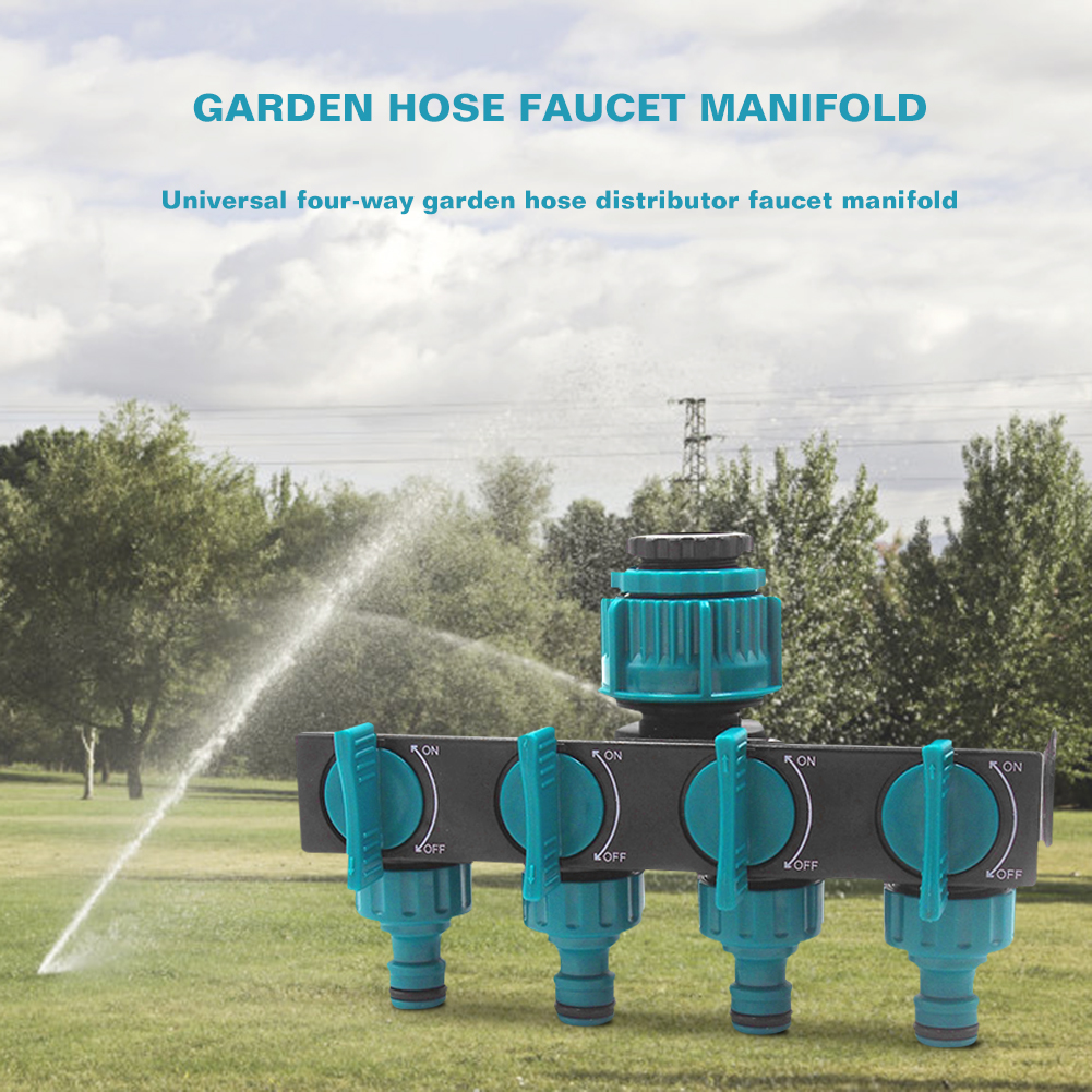 Universal 4-Way Garden Hose Splitter – Adjustable Water Tap Distributor for Multiple Hoses