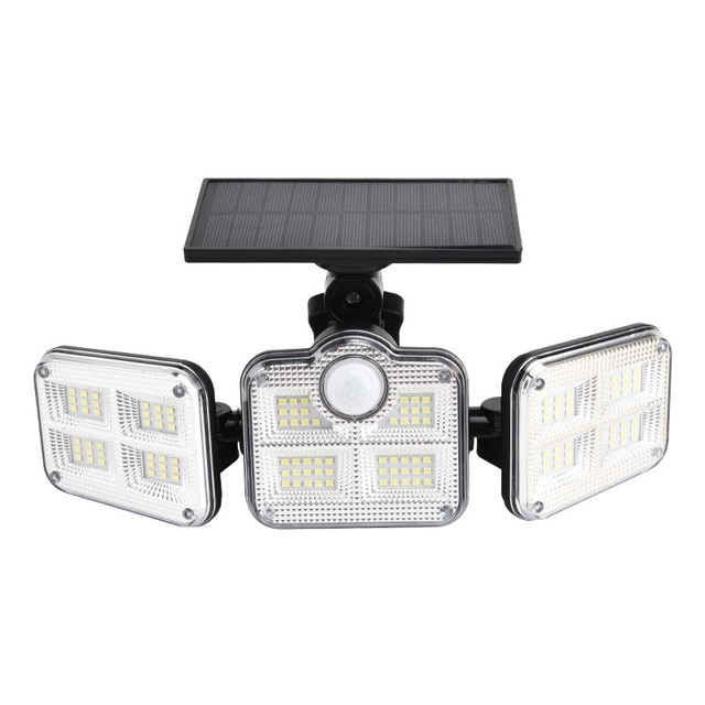 LED Solar Floodlight with Motion Sensor – 3-Spot Outdoor Lighting for Garden, Yard, and Garage